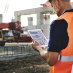Site engineer on a construction site